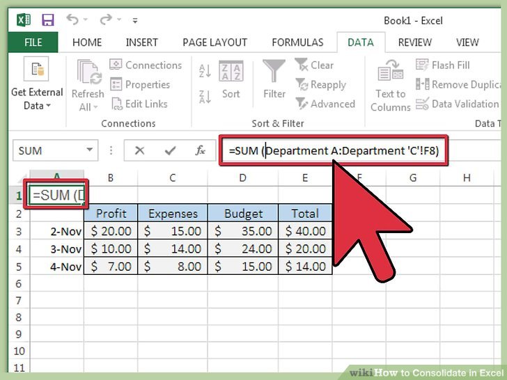 consolidate data in excel for mac